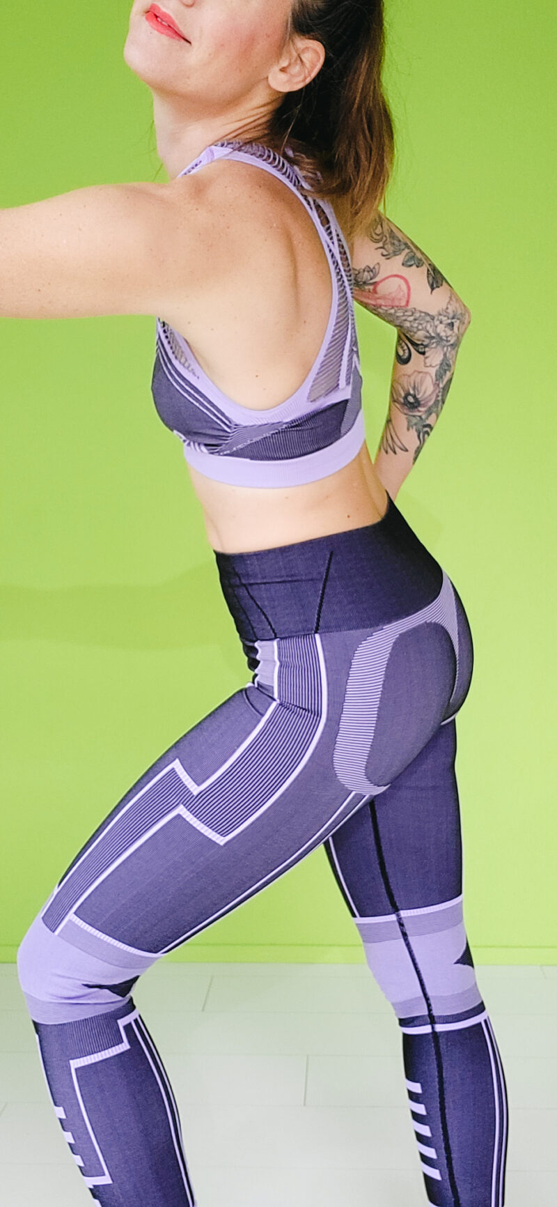nanette lindeman bra and legging activewear mystic purple